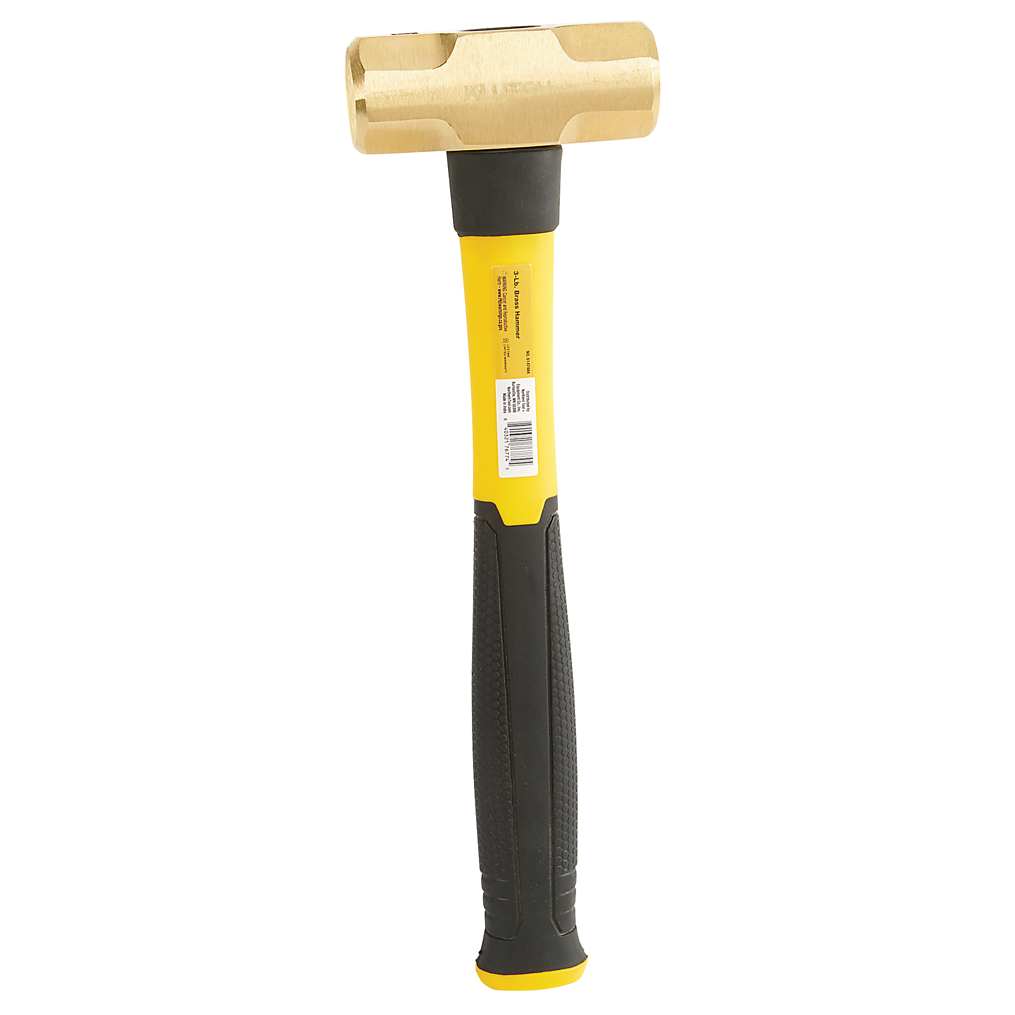 Klutch 3-Lb. Brass Hammer, 15in.L Aluminum Handle